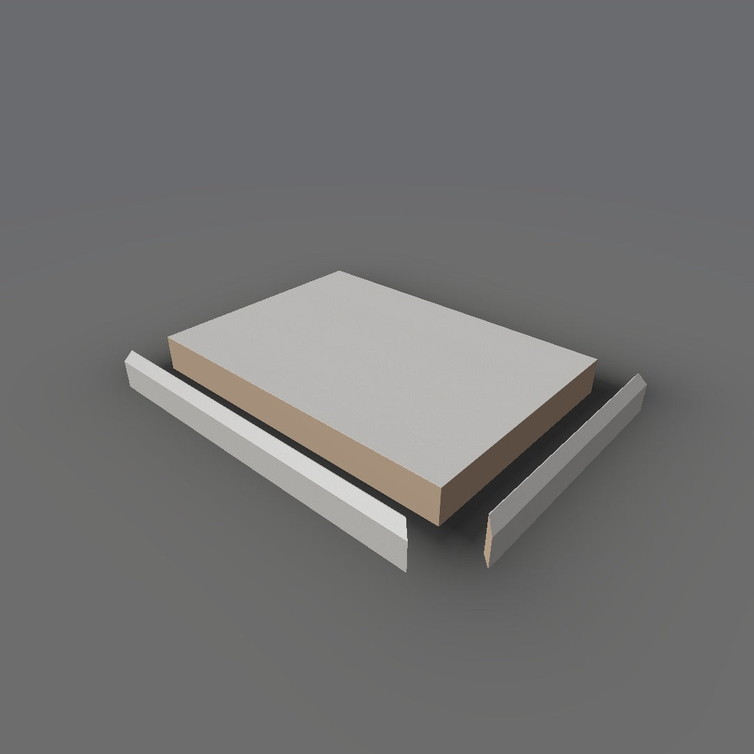 Formica 9318 exploded view - deck, bevel trim and MDF core