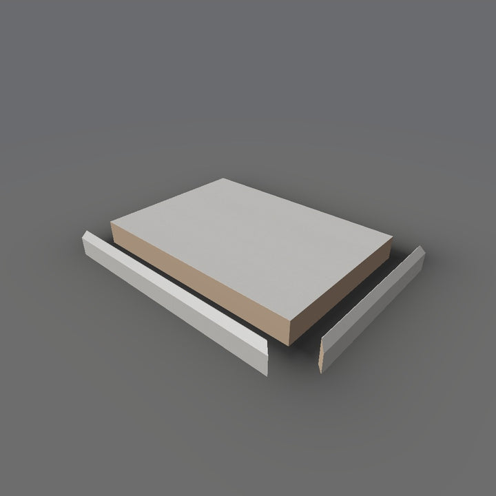 Formica 9318 exploded view - deck, bevel trim and MDF core