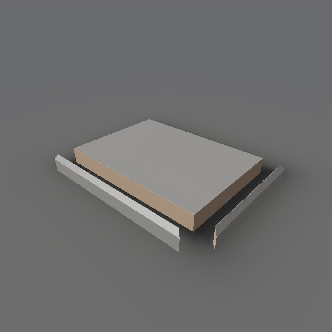 Formica 9319 exploded view - deck, bevel trim and MDF core
