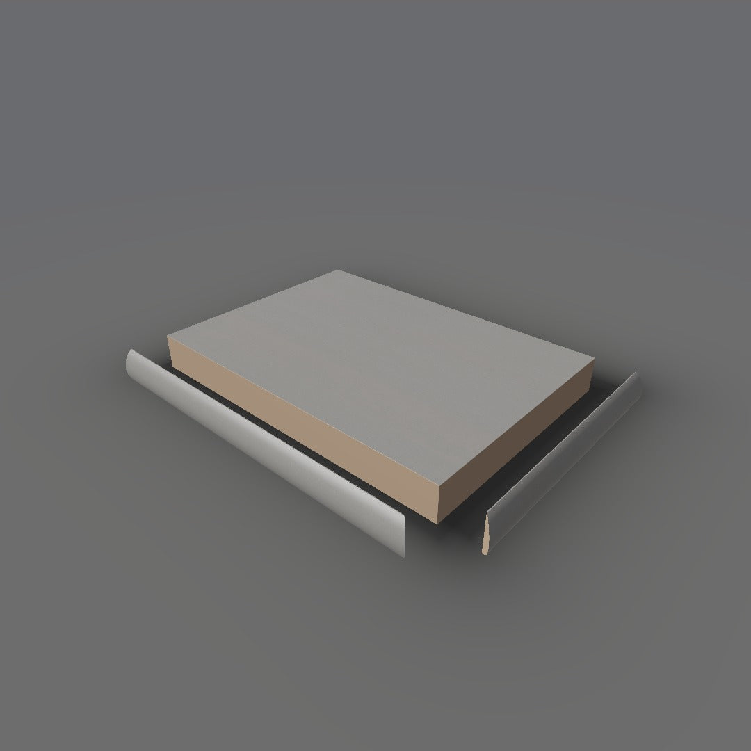 Formica 9319 exploded view - deck, bullnose trim and MDF core