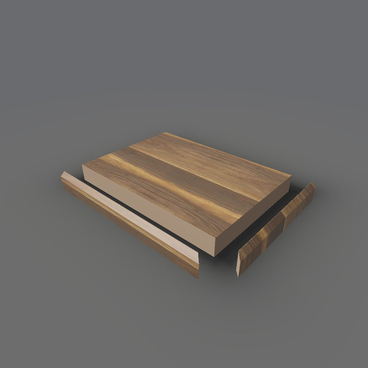 Formica 9479 exploded view - deck, bevel trim and MDF core