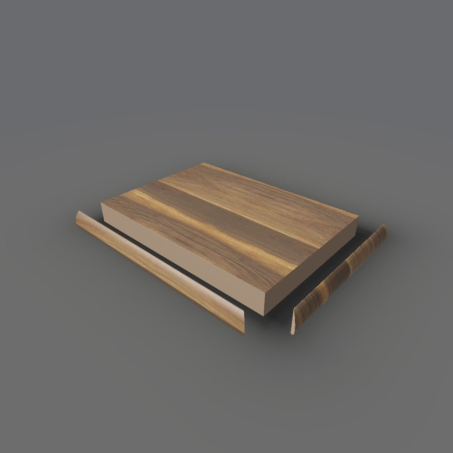 Formica 9479 exploded view - deck, bullnose trim and MDF core