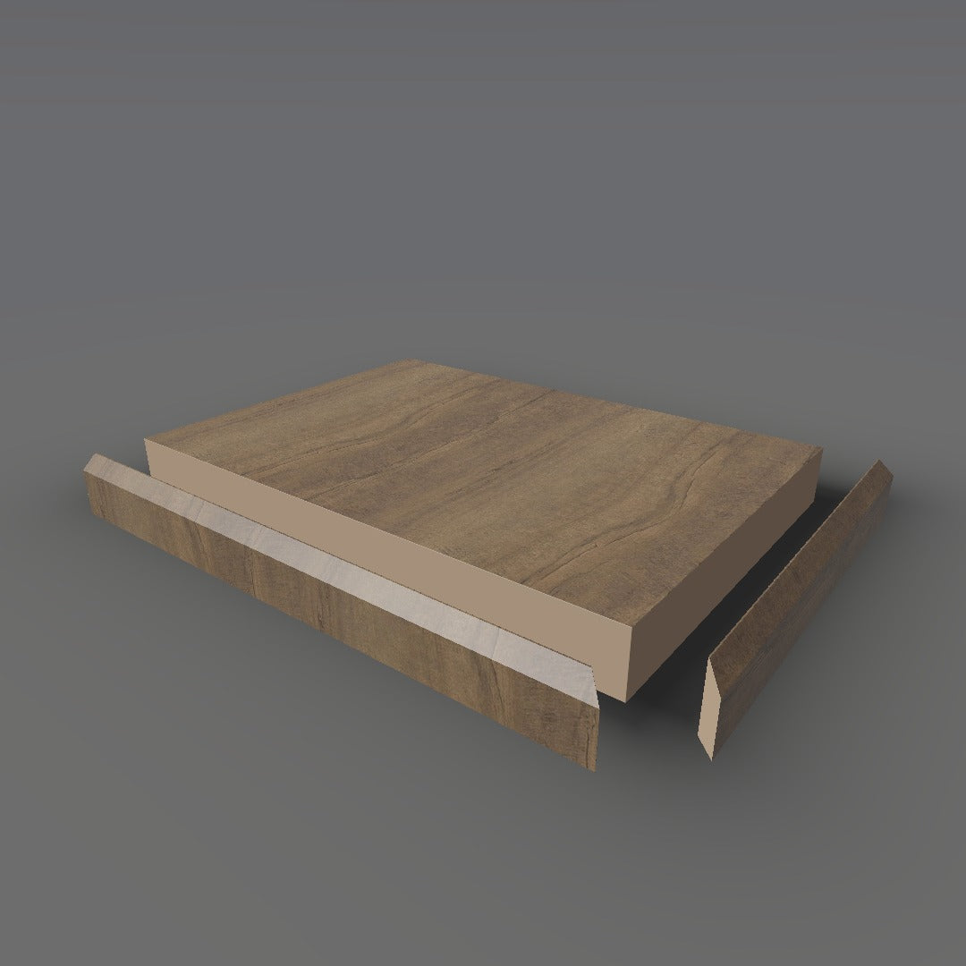 Formica 9484 exploded view - deck, bevel trim and MDF core