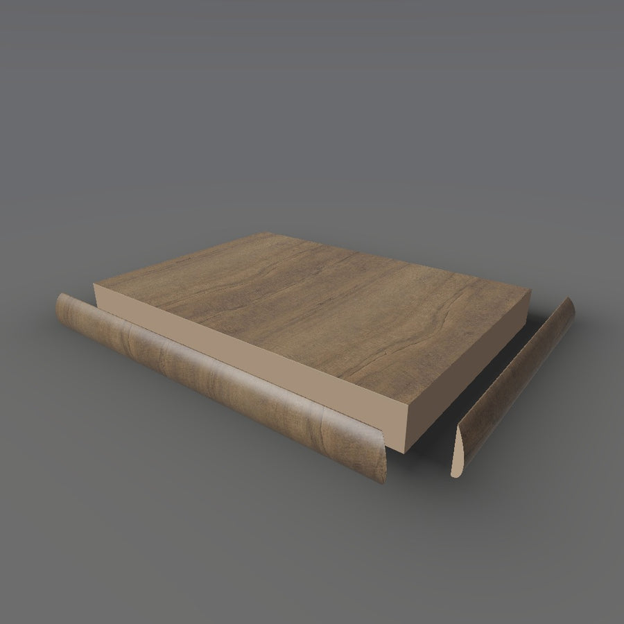 Formica 9484 exploded view - deck, bullnose trim and MDF core