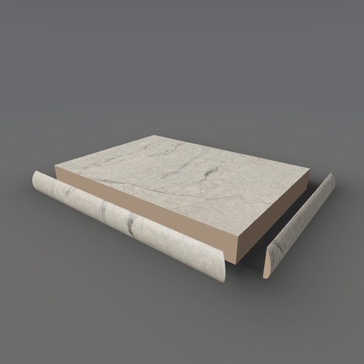 Formica 9497 exploded view - deck, bullnose trim and MDF core