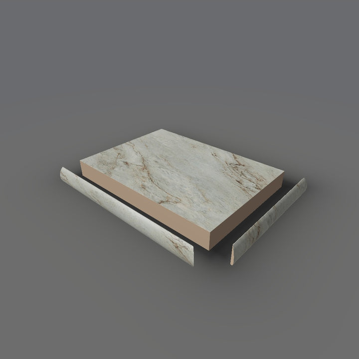 Formica 9534 exploded view - deck, bullnose trim and MDF core