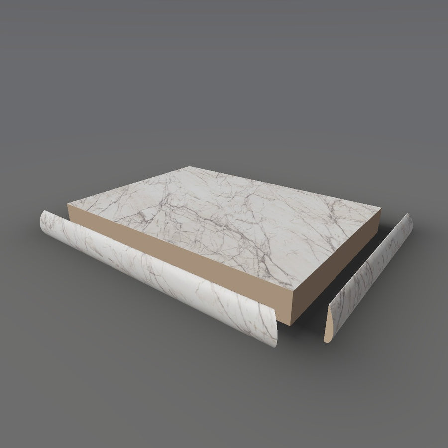 Formica 9536 exploded view - deck, bullnose trim and MDF core