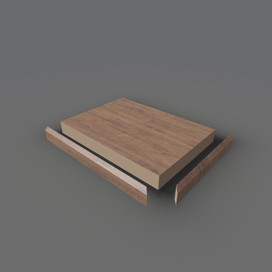 Formica 9643 exploded view - deck, bevel trim and MDF core