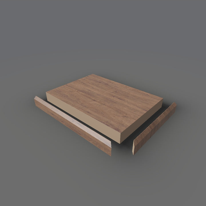 Formica 9643 exploded view - deck, bevel trim and MDF core