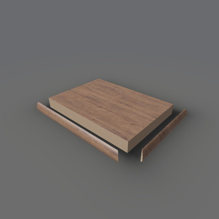 Formica 9643 exploded view - deck, bullnose trim and MDF core