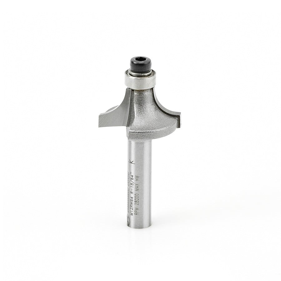 Amana Tool. Miniature Corner Rounding Router Bit | 1⁄4 Radius x 13⁄16 Dia x 3⁄8 x 1⁄4" Shank | M12RW64 