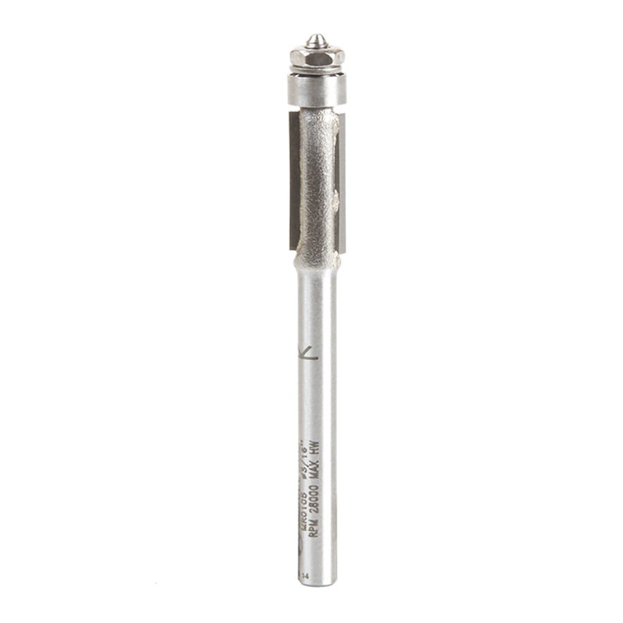 Amana Tool. Miniature Flush Trim Router Bit | 3⁄16 Dia x 7⁄16 x 1⁄8" Shank | MR0105 