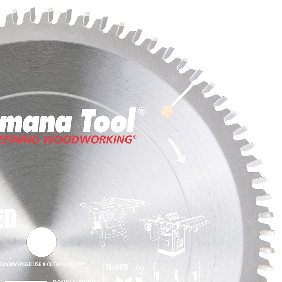 Amana Tool. Double-Face Melamine, Korton & Veneers Thin Kerf Blade - 10" Dia x 80T H-ATB -2° - 5⁄8 Bore | MSB1080 