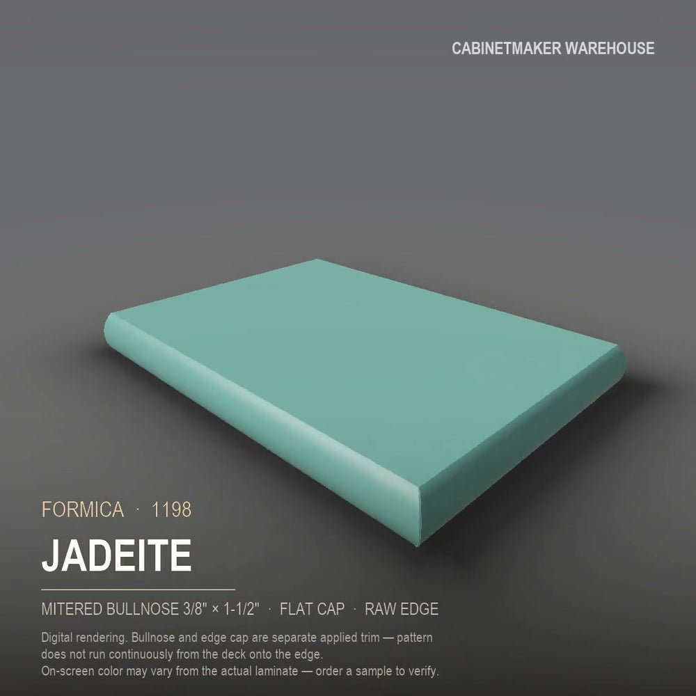 Formica Jadeite 1198 laminate on a countertop with a mitered bullnose edge