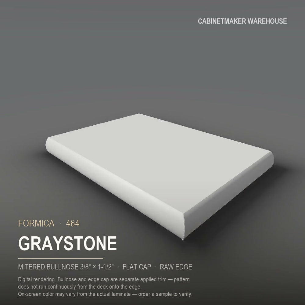 Formica Graystone 464 laminate on a countertop with a mitered bullnose edge