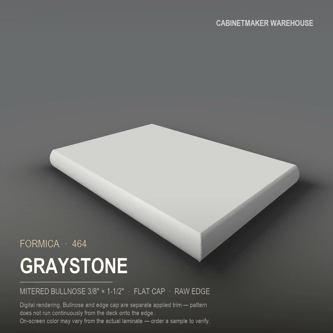 Formica Graystone 464 laminate on a countertop with a mitered bullnose edge