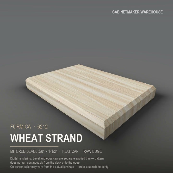 Formica Wheat Strand 6212 laminate on a countertop with a mitered bevel edge