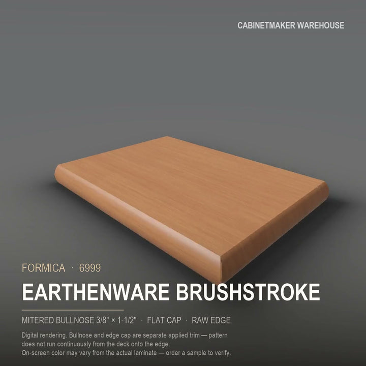 Formica Earthenware Brushstroke 6999 laminate on a countertop with a mitered bullnose edge