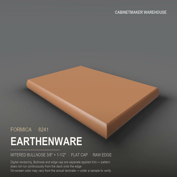 Formica Earthenware 8241 laminate on a countertop with a mitered bullnose edge