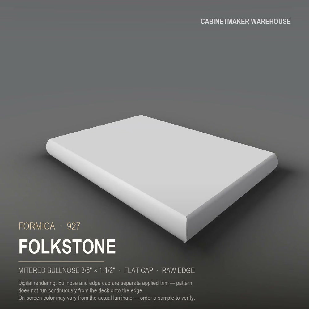 Formica Folkstone 927 laminate on a countertop with a mitered bullnose edge