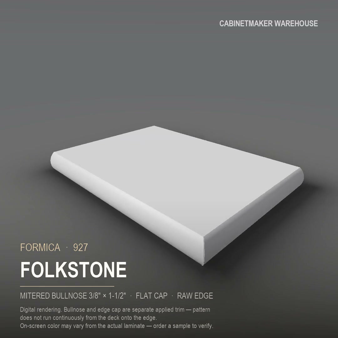 Formica Folkstone 927 laminate on a countertop with a mitered bullnose edge