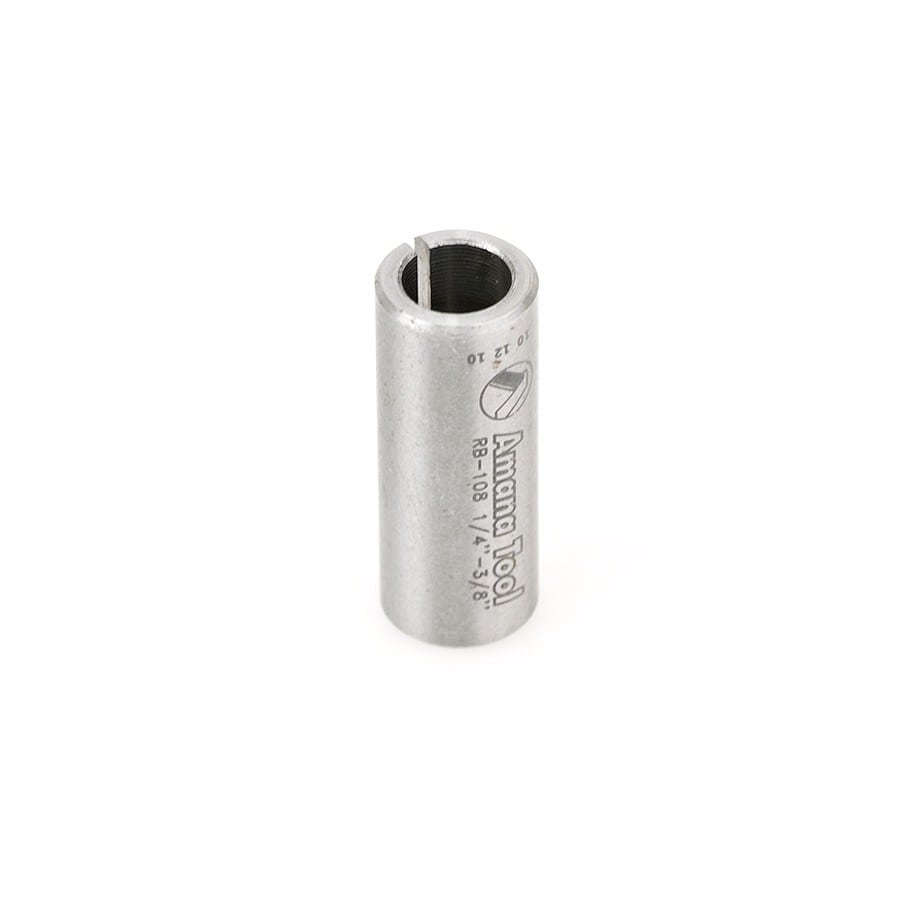 Amana Tool. High Precision Router Collet Reducer | 3⁄8 Overall Dia x 1⁄4 Inner Dia x 1" Long | RB-108 