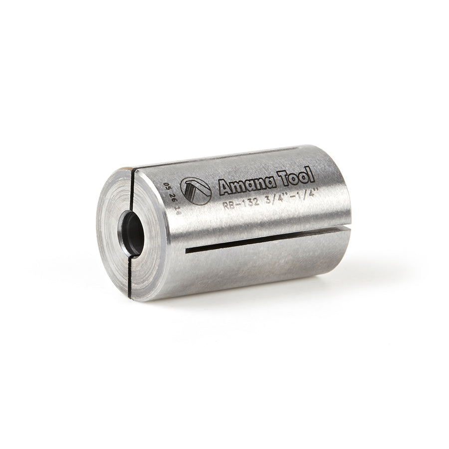 Amana Tool. High Precision Router Collet Reducer | 3⁄4 Overall Dia x 1⁄4 Inner Dia x 1 1⁄4" Long | RB-132