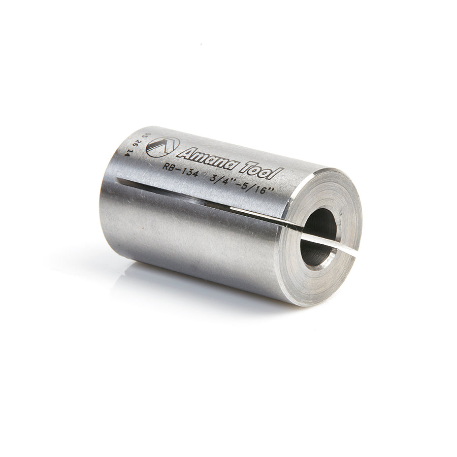 Amana Tool. High Precision Router Collet Reducer | 3⁄4 Overall Dia x 5⁄16 Inner Dia x 1 1⁄4" Long | RB-134 