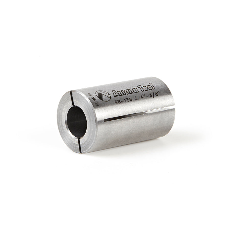 Amana Tool. High Precision Router Collet Reducer | 3⁄4 Overall Dia x 3⁄8 Inner Dia x 1 1⁄4" Long | RB-136 