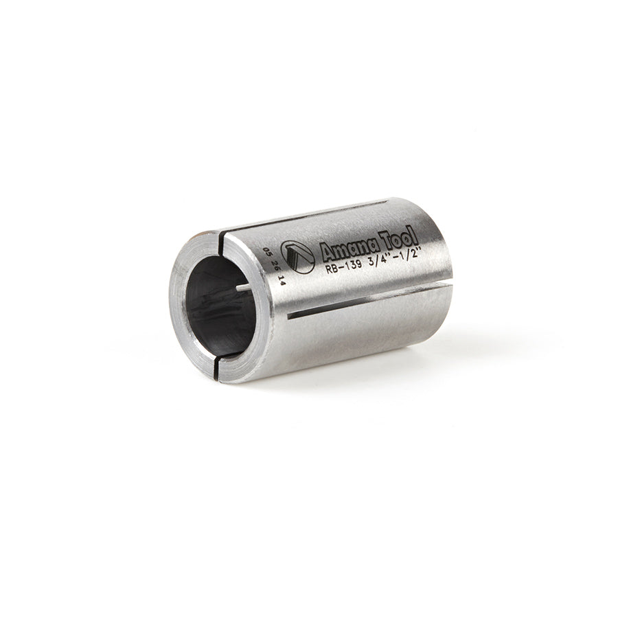 Amana Tool. High Precision Router Collet Reducer | 3⁄4 Overall Dia x 1⁄2 Inner Dia x 1 1⁄4" Long | RB-139 