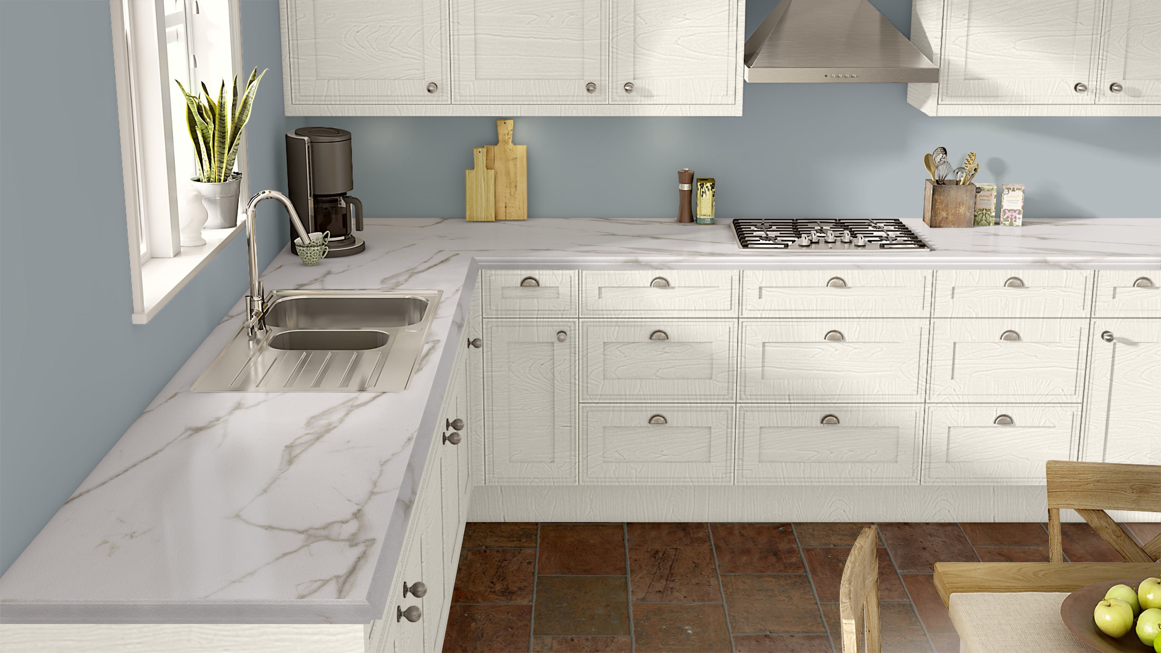 Calacatta Lincoln 5042 Wilsonart Laminate Sheets Vertical Grade .028 07 Textured Gloss 4 x 8